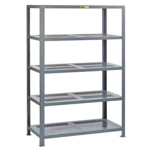 Metal Shelving Unit, 24"D x 48"W x 72"H, 5 Shelves, Reinforced Steel, Depth: 24"