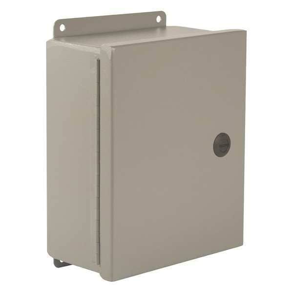 1/4 Turn Latch Electrical Enclosures, 12 in H, 10 in D, 12 in W, NEMA 4X, Carbon Steel
