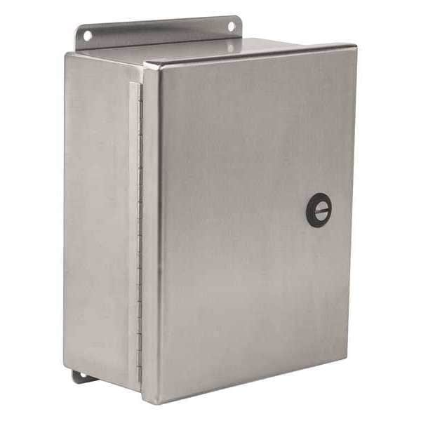 1/4 Turn Latch Electrical Enclosures, 10 in H, 4 in D, 8 in W, 4, 4X, 12, 304 Stainless Steel
