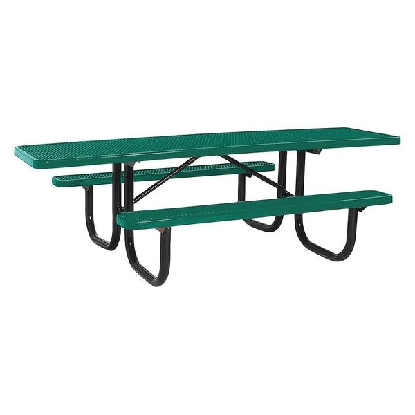 Park Rectangular Table, Portable, 8ft, Green