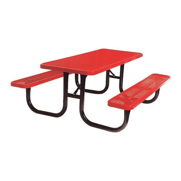Park Rectangular Table, Portable, 6ft, Red