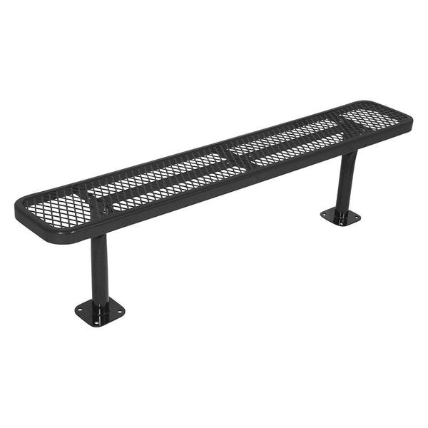 Surface Mount Park Bench, No Back, Blue