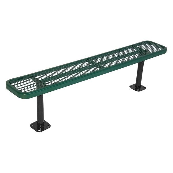 Surface Mount Park Bench, No Back, Green
