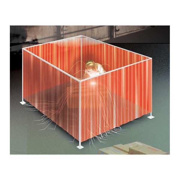 Welding Strip Booth , Red, 3 Sides, 8x7
