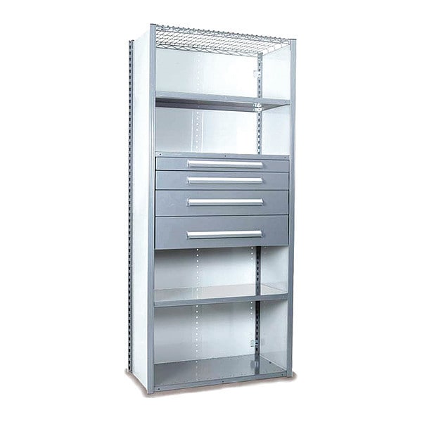 V-Grip Shelving W/ Drawers, 7X2X4, LG