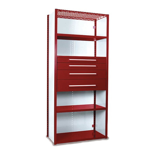 V-Grip Shelving W/ Drawers, 7X2X4, RD