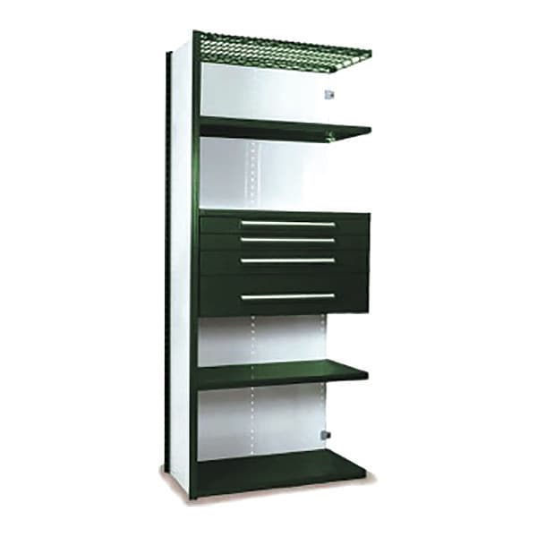V-Grip Shelving W/ Drawers, GN, Shelf Capacity: Drawer: 400 lb.