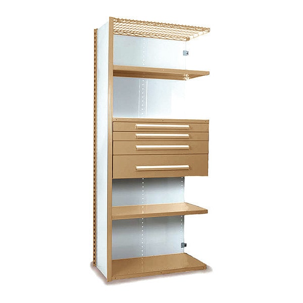 V-Grip Shelving W/ Drawers, PY, Height: 84"