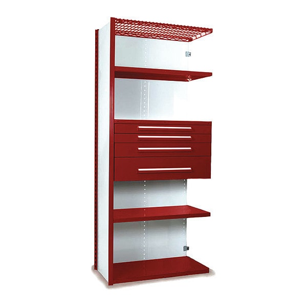 V-Grip Shelving W/ Drawers, RD, Shelf Capacity: Drawer: 400 lb.