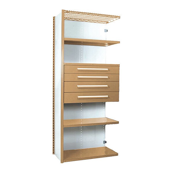 V-Grip Shelving W/ Drawers, PY, Shelving Style: Closed