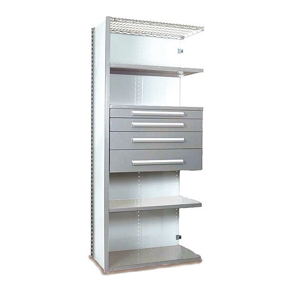 V-Grip Shelving W/ Drawers, LG, Number of Shelves: 5