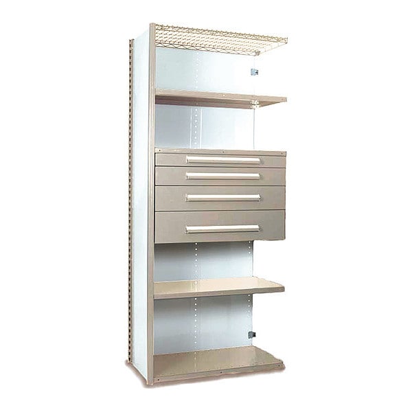 V-Grip Shelving W/ Drawers, PY, Number of Shelves: 5