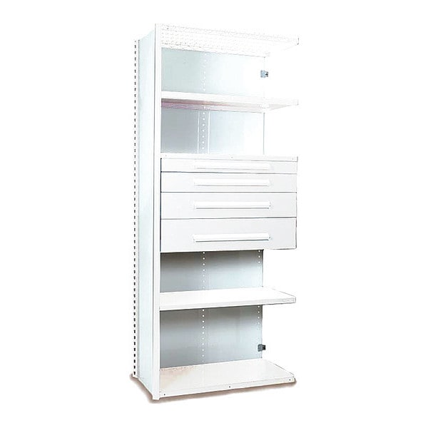 V-Grip Shelving W/ Drawers, WH, Shelving Type: Add-On