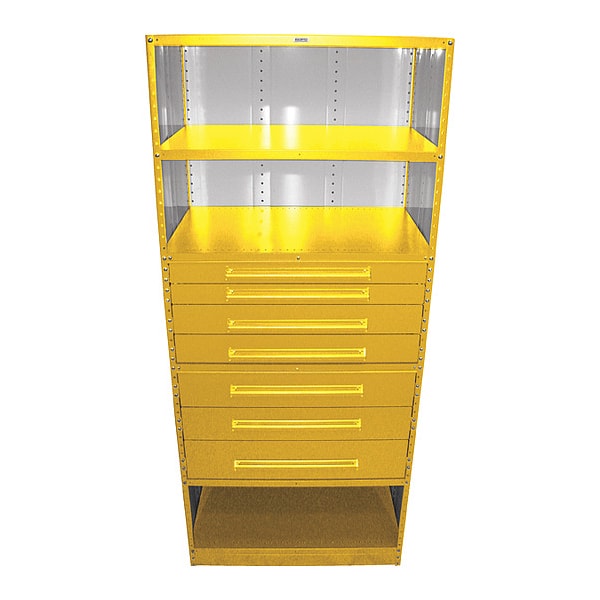 Iron Grip Clsd Shlv 18"x36"x84" w drw, YL, Shelving Style: Closed