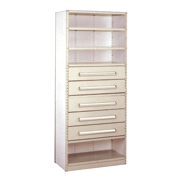 Iron Grip Clsd Shlv 18"x36"x84" w drw, BK, Number of Shelves: 4