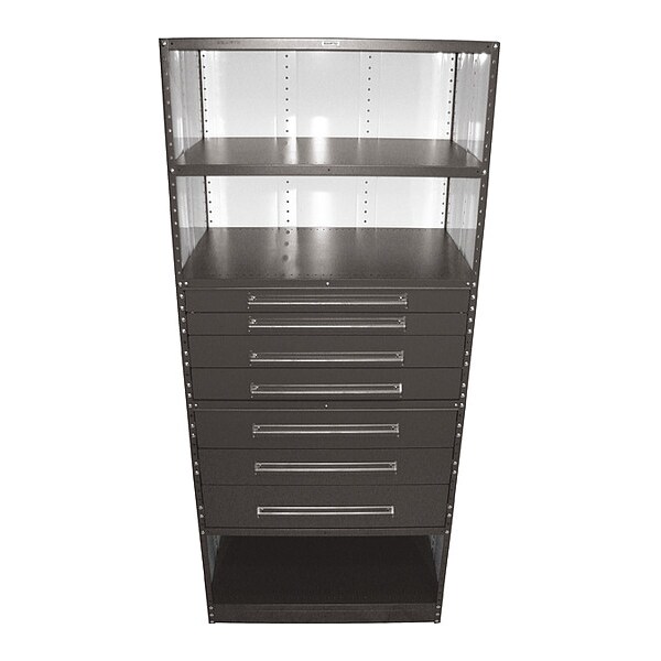 Iron Grip Clsd Shlv 18"x36"x84" w drw, BK, Shelving Style: Closed