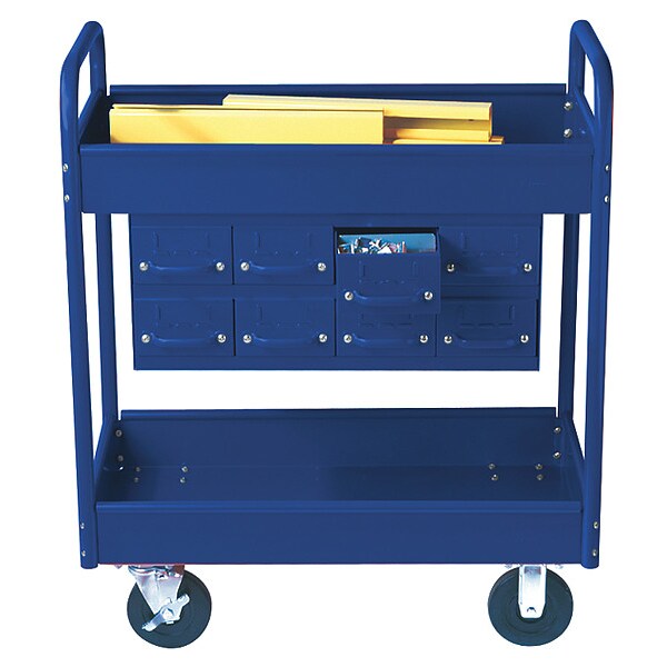 Stock Cart, 2 Shelfs, 8 Drawers 800lb, BL