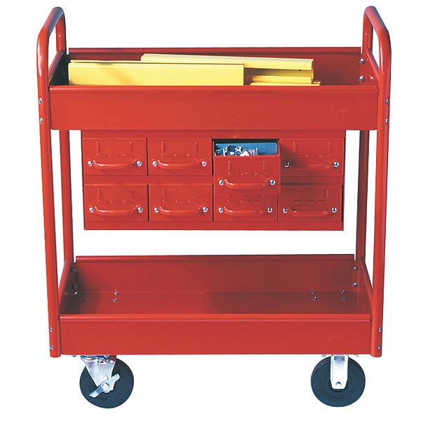 Stock Cart, 2 Shelves, 8 Drawers 500lb, 8, RD