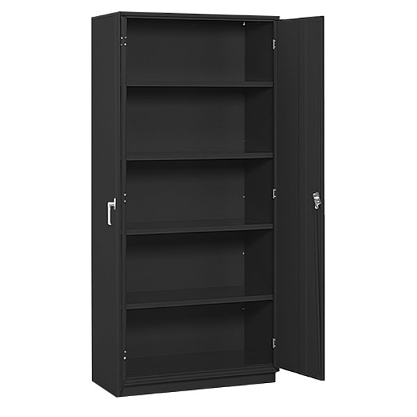 Storage Cabinet, 36 in W x18 in D x78 in H, Black