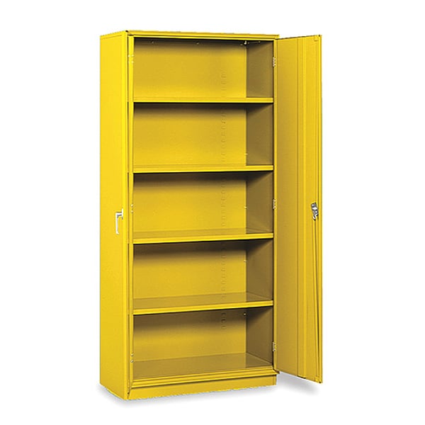 Storage Cabinet, 36 in W x18 in D x78 in H, Yellow