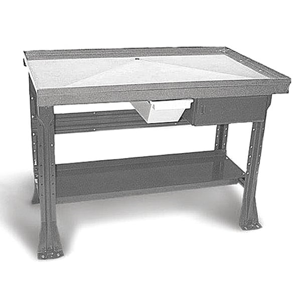 Tear Down Bench SS top 30"Dx60"Wx34"H, GY