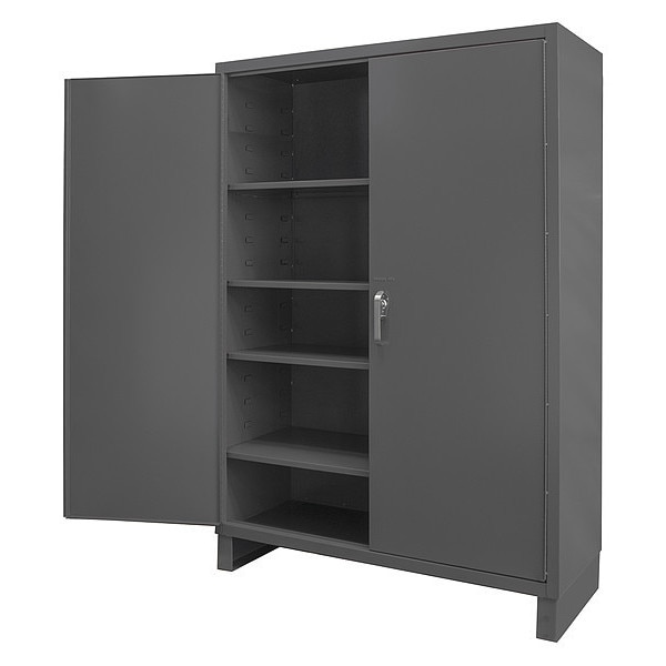 Cabinet, 60 in wide, 14 gauge, 6 in legs, 4 adjustable shelves