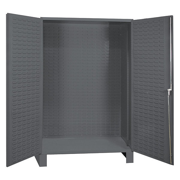 Cabinet, 60 in W, 14 gauge steel, louvered panel on back and door