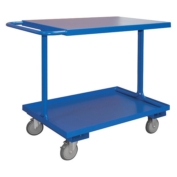 Easy Access Shelf Cart, 2 shelves 1-1/2" lips up on bottom shelf