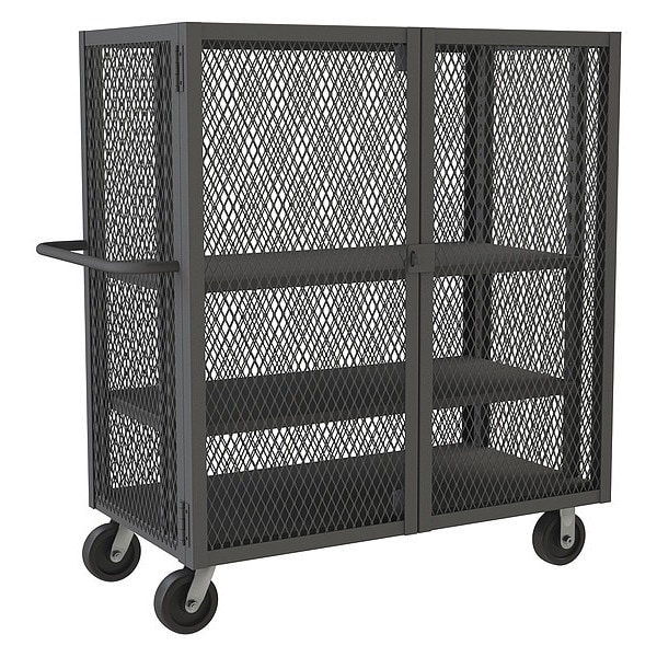 Security Mesh Truck W/6"x2" Phenolic Ca, 2000 lb Capacity, 26" W x 54-1/2" L x 56-7/16" H