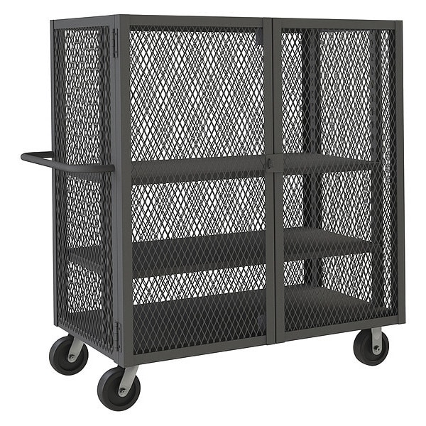 Security Mesh Truck W/6"x2" Phenolic Ca, 2000 lb Capacity, 26" W x 66-1/2" L x 56-7/16" H