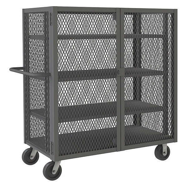 Security Mesh Truck W/6"x2" Phenolic Ca, 2000 lb Capacity, 26" W x 66-1/2" L x 56-7/16" H
