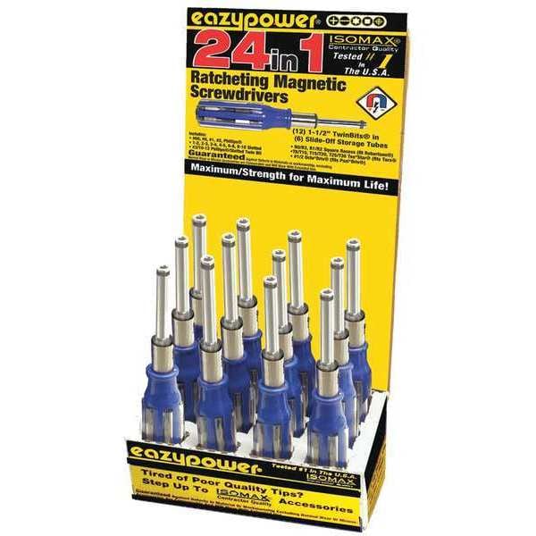 Ratchet Magnetic Screwdriver, 24" 1, PK12