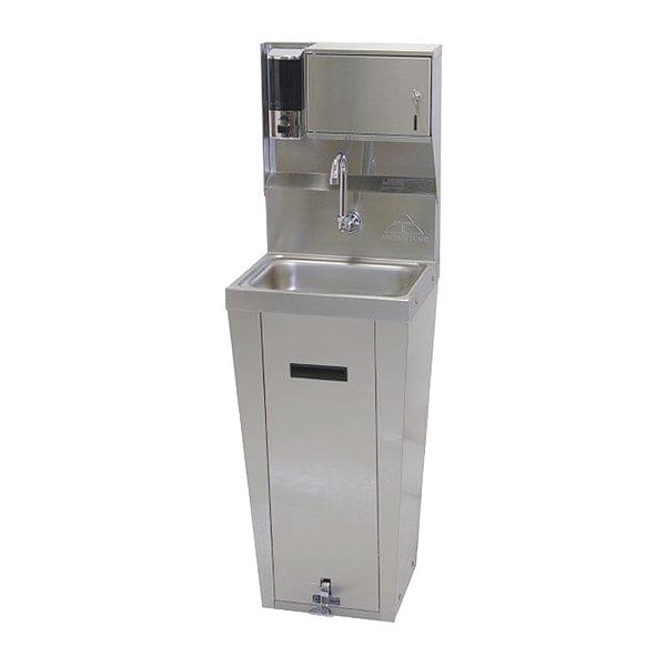 Foot Pedal Valve Pedestal Base Sink w/Soap/Towel Disp
