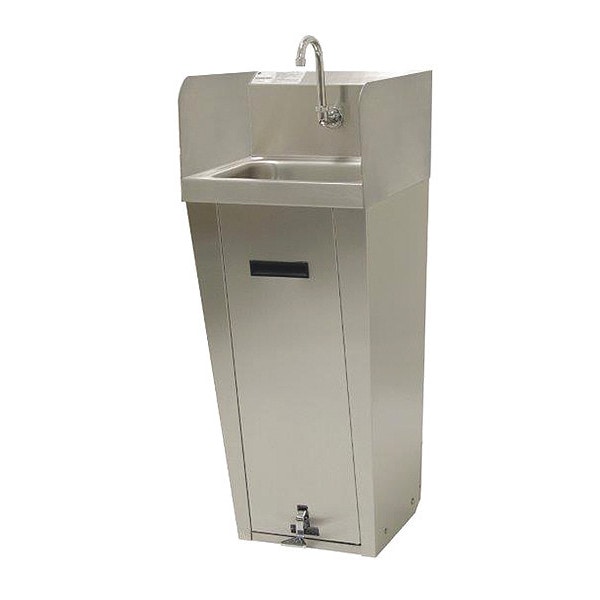 Foot Pedal Valve Pedestal Base Sink w/Side Splashes