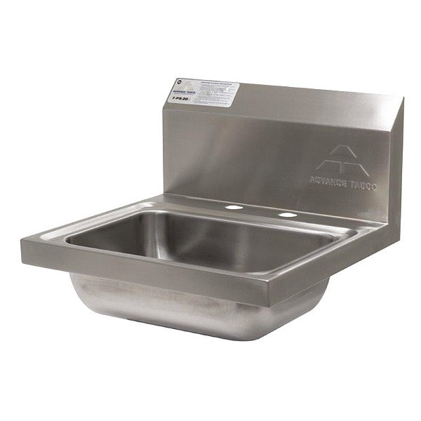 Wall Mounted Hand Wash Sink w/4 in  OC Deck Faucet Holes