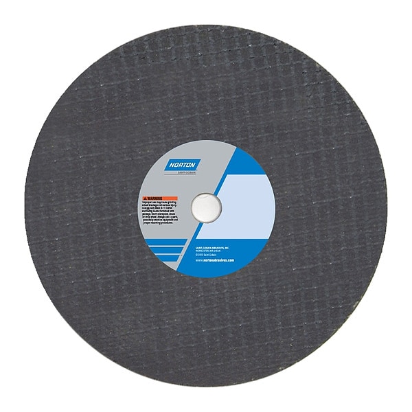 Cut-Off Wheel, Type 1, 6 in Dia, 0.0625 in Thick, 1/2 in Arbor Hole Size, Aluminum Oxide, 36 Grit