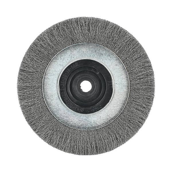 Wire Wheel Brush, Crimped, 6" Dia.