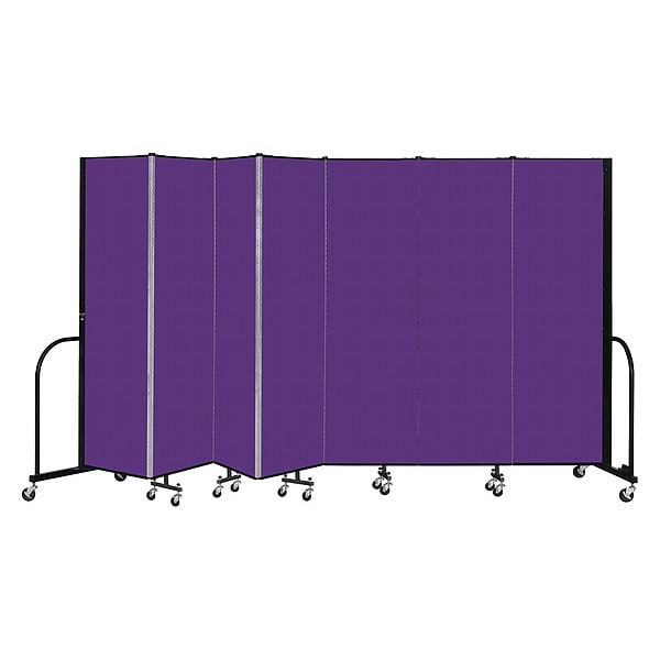 Portable Room Divider, 7 Panel, 6 ft. 8"H