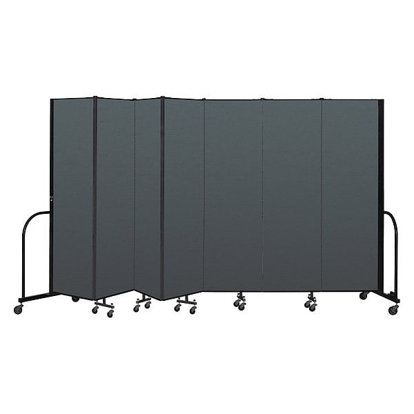 Portable Room Divider, 7 Panel, 6 ft. 8"H
