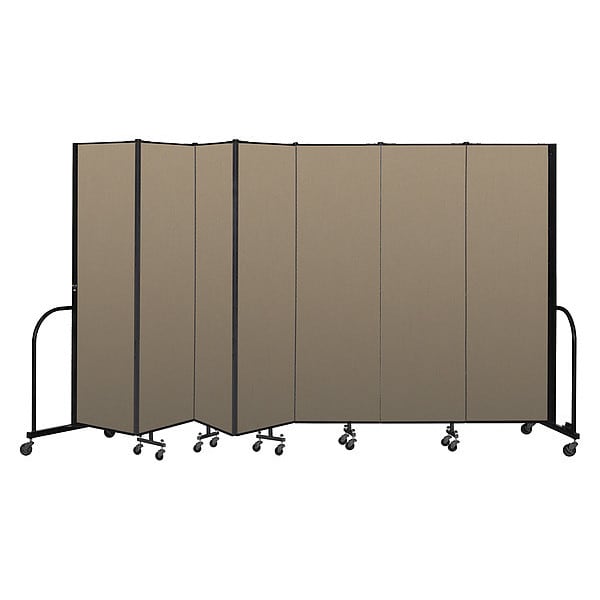 Portable Room Divider, 7 Panel, 6 ft. 8"H