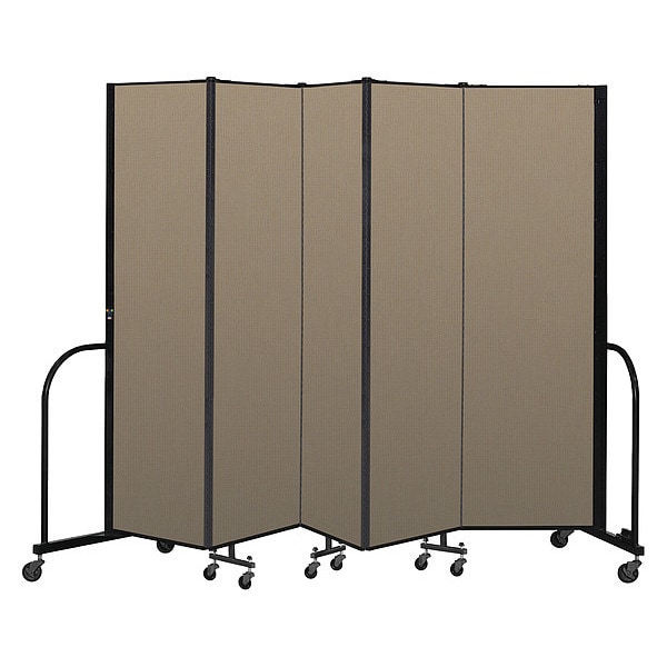 Portable Room Divider, 5 Panel, 6 ft. 8"H