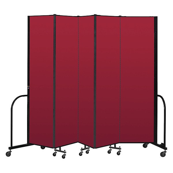 Portable Room Divider, 5 Panel, 7 ft. 4"H