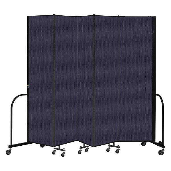 Portable Room Divider, 5 Panel, 7 ft. 4"H