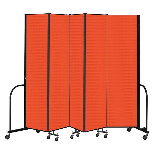 Portable Room Divider, 5 Panel, 7 ft. 4"H