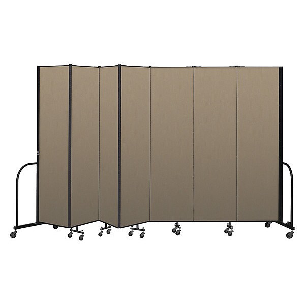Portable Room Divider, 7 Panel, 7 ft. 4"H
