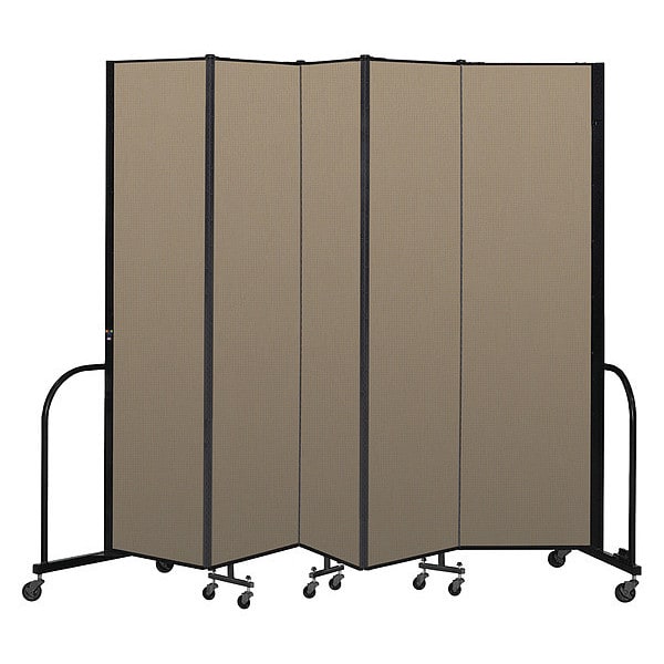 Portable Room Divider, 5 Panel, 7 ft. 4"H