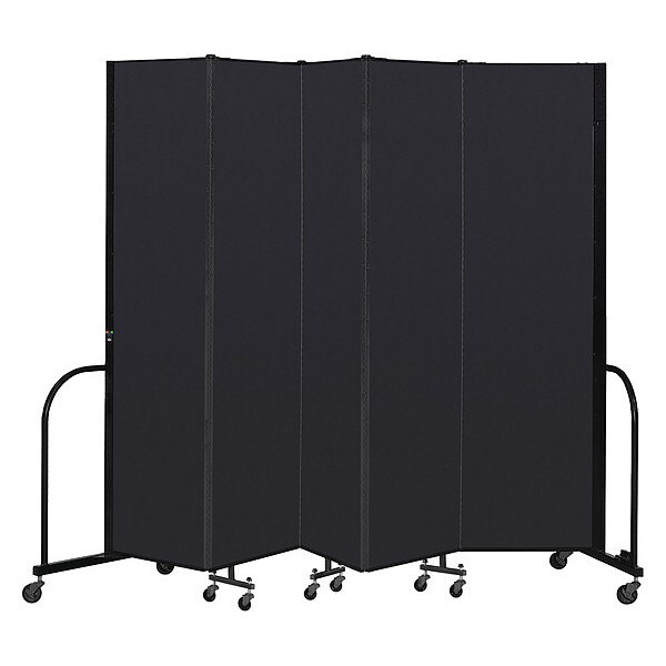 Portable Room Divider, 5 Panel, 7 ft. 4"H