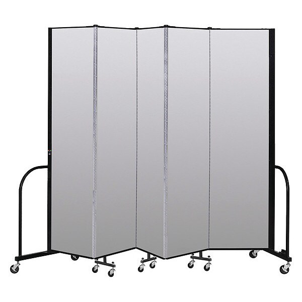 Portable Room Divider, 5 Panel, 7 ft. 4"H