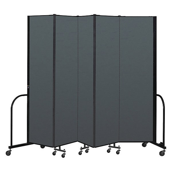 Portable Room Divider, 5 Panel, 7 ft. 4"H