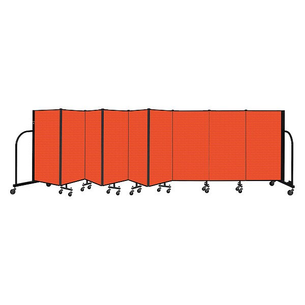 Portable Room Divider, 9 Panel, 4 ft. H